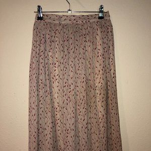 Vintage Chilli Pepper Pattern Cream Midi Skirt
